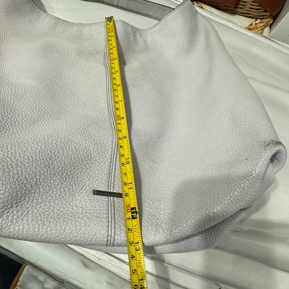 Rebecca Minkoff Bryn light lavender leather zip outer side pockets Boho satchel - Picture 13 of 15